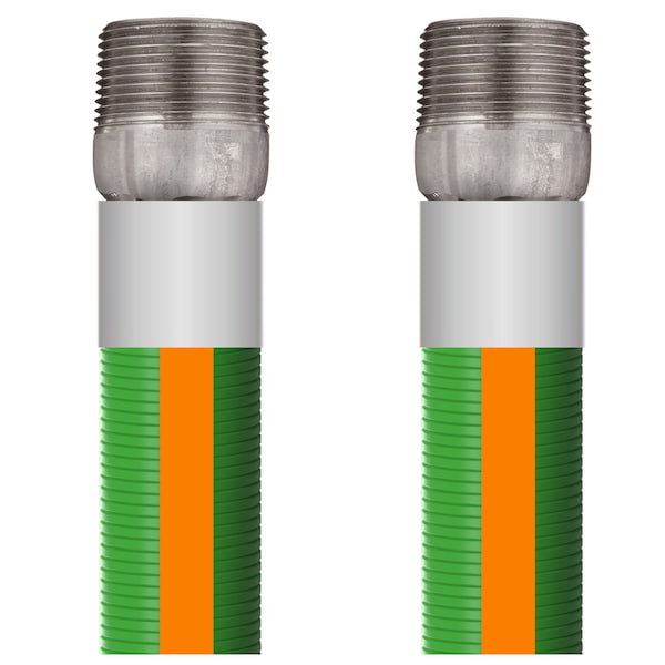 Rubberworx 2" X 15FT RUBBERWORX UHMW CHEMICAL HOSE CPLD CRIMPED MPT X MPT 316 STAINLESS STEEL CH-UHMW-2X15-MMSS - main